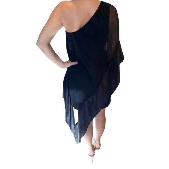 Jovani One Shoulder Cocktail Dress Black - Picture 2 of 2